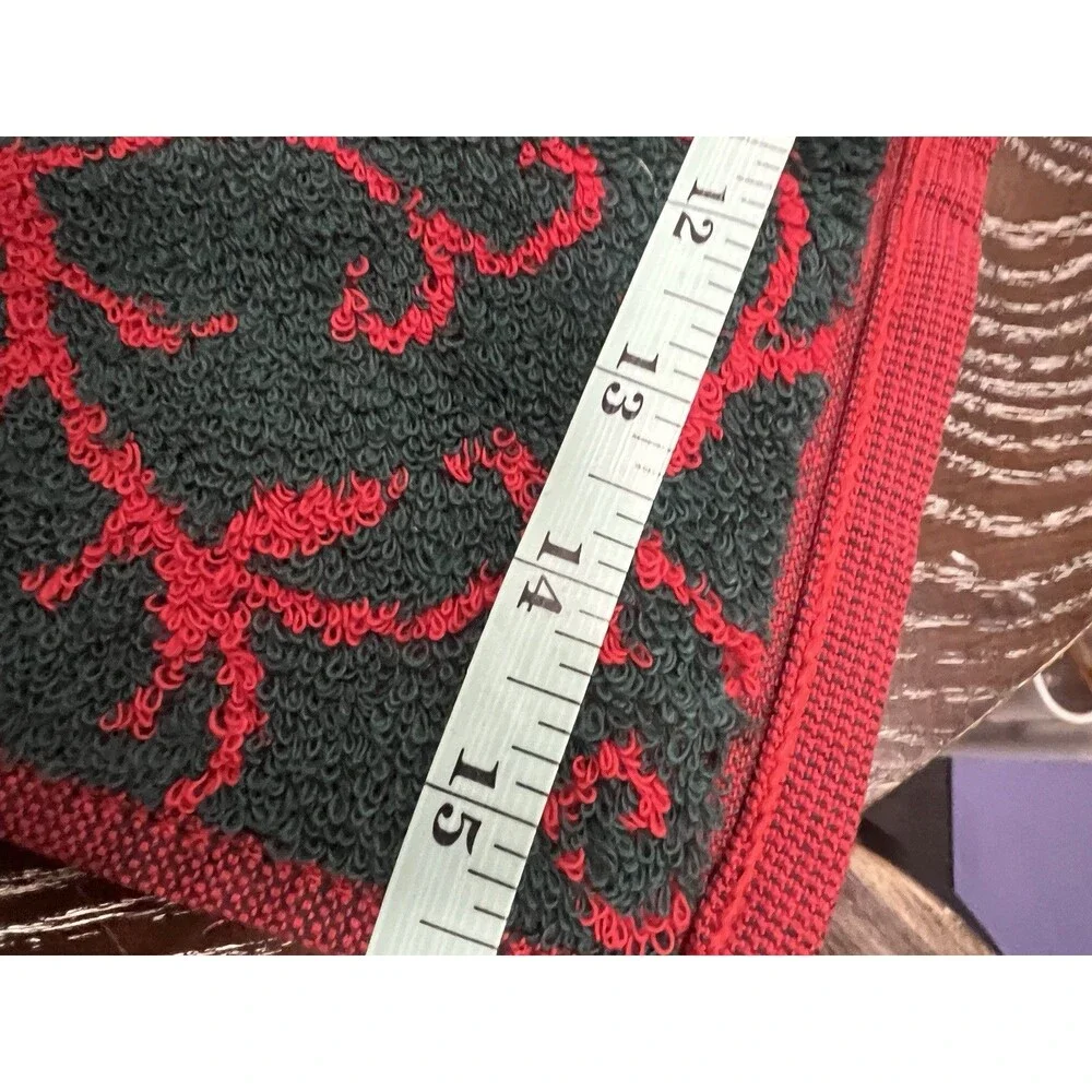3 Fieldcrest Poinsetta Noel Holiday Christmas Towels Hand & Tip
